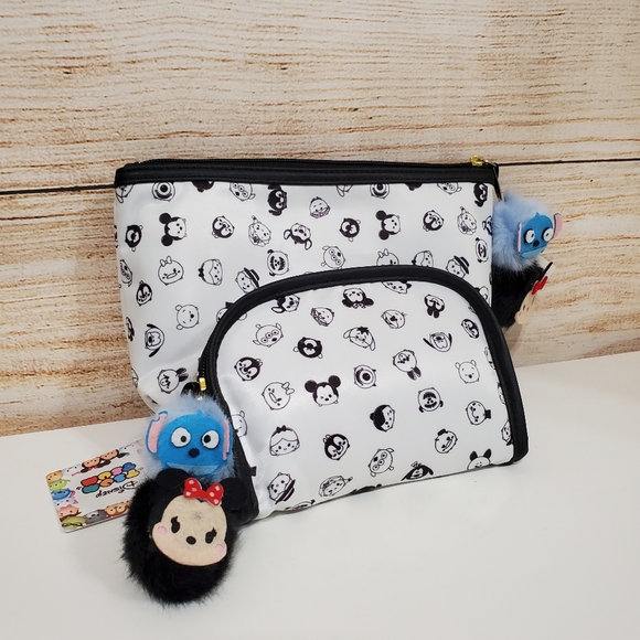 NWT Disney TSUM TSUM Cosmetic Zipper Bag 2 Piece Set - Picture 7 of 9